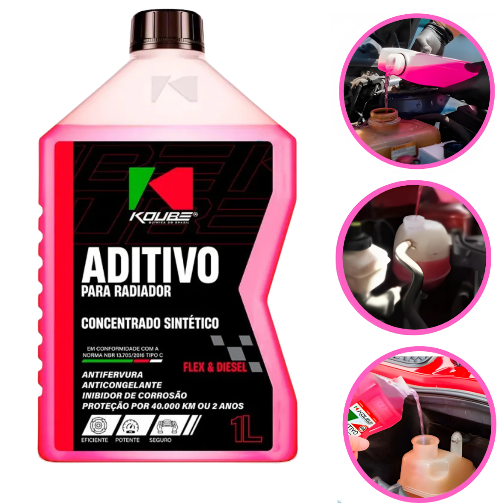 Aditivo Profissional Para Radiador Rosa Concentrado Koube 1L Refrigeração em Oferta na Shopee
