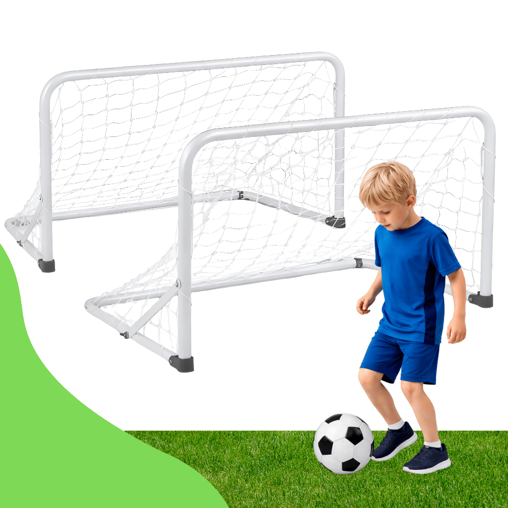 Kit 2 Golzinho Futebol + Rede 66cm x 45cm Gol Infantil Trave De Ferro Brinquedos De Menino