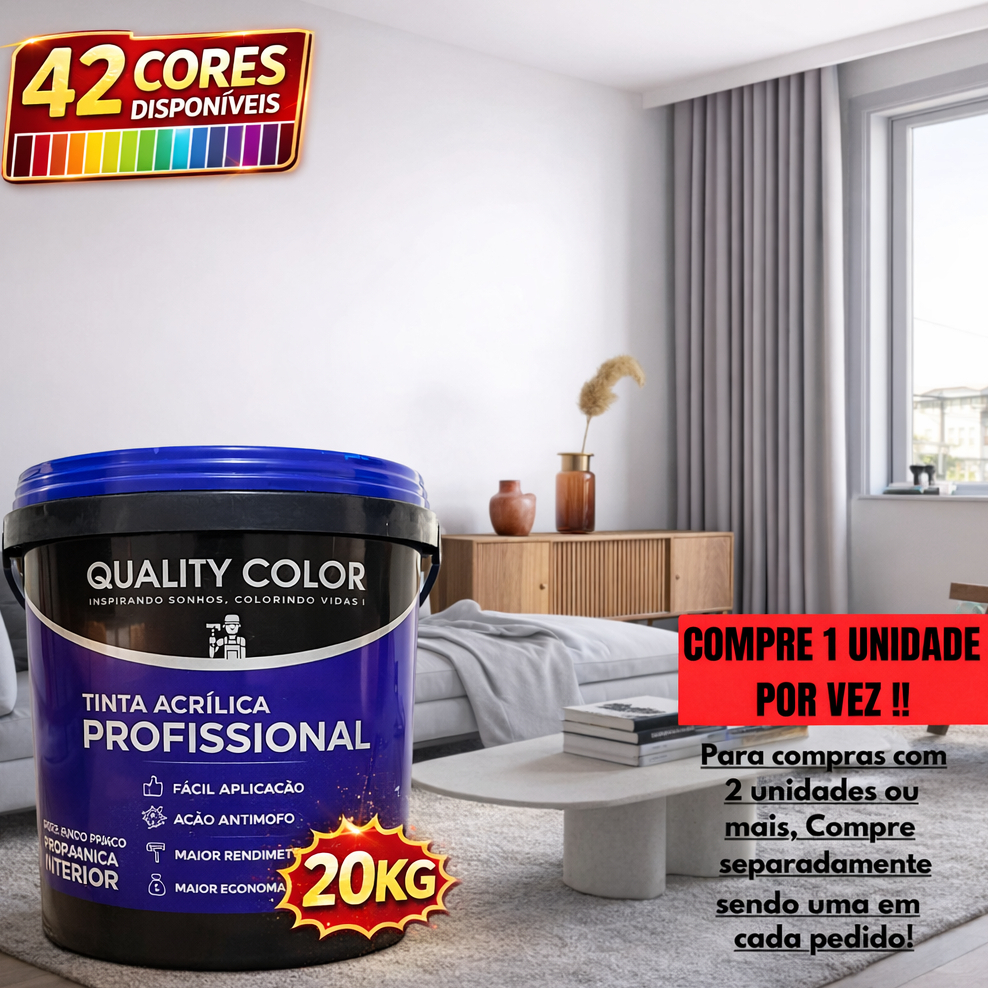 Tinta de Parede 42 Cores 16Lt Profissional Quality Color Cores 20KG
