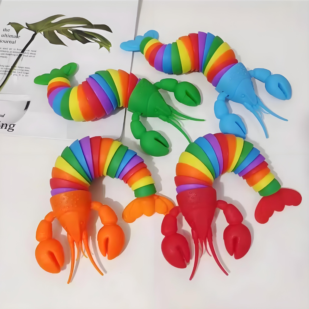 Lagosta 3D Brinquedo Sensorial Fidget Toy Articulada Colorida