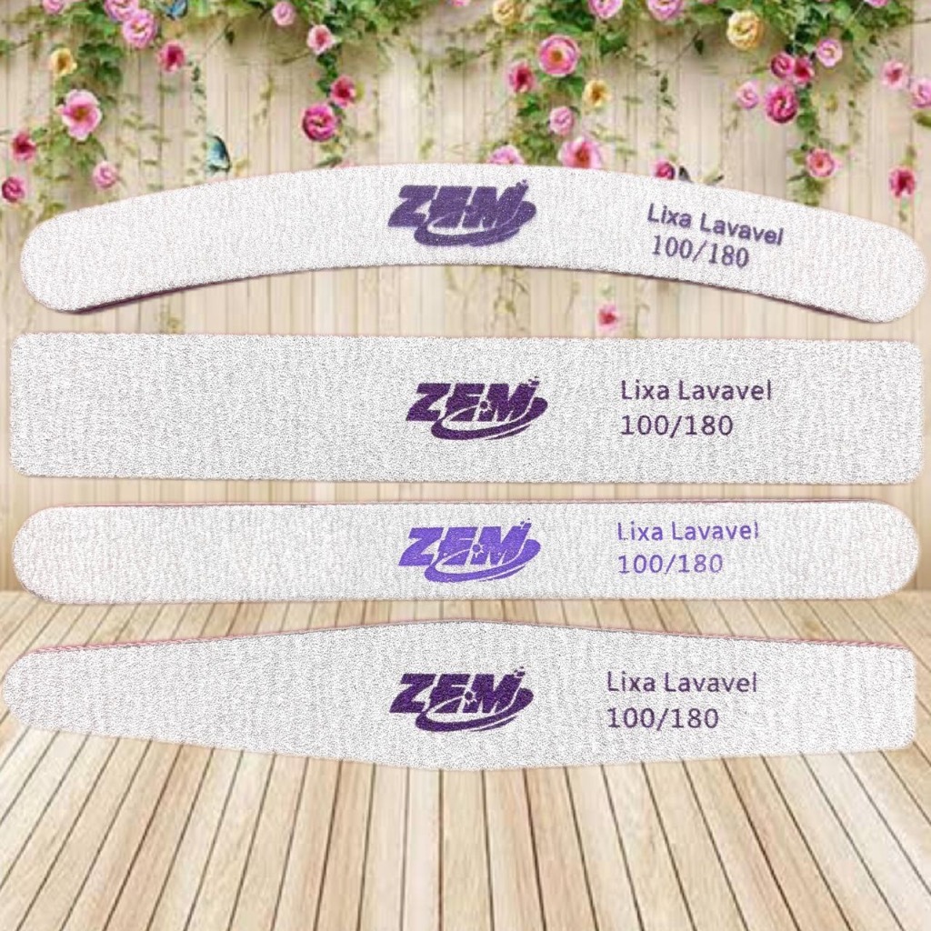 Kit 10/20/30/40/50 Lixas de Unha Bumerangue Lavável 100/180 Boomerang Banana Alongamento Gel Fibra