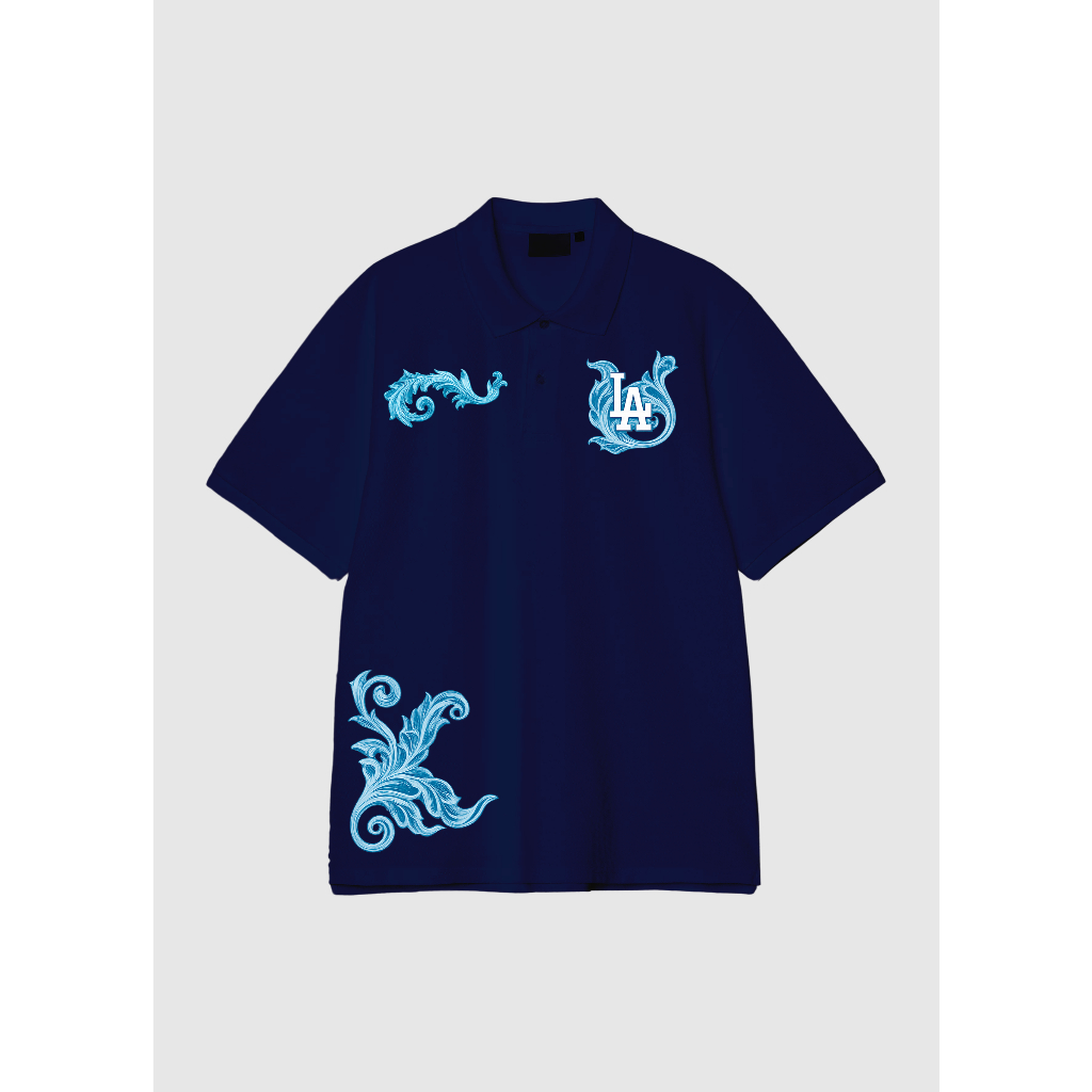 Camisa Polo Piquet LA Los Angeles Blue Spiral Streetwear