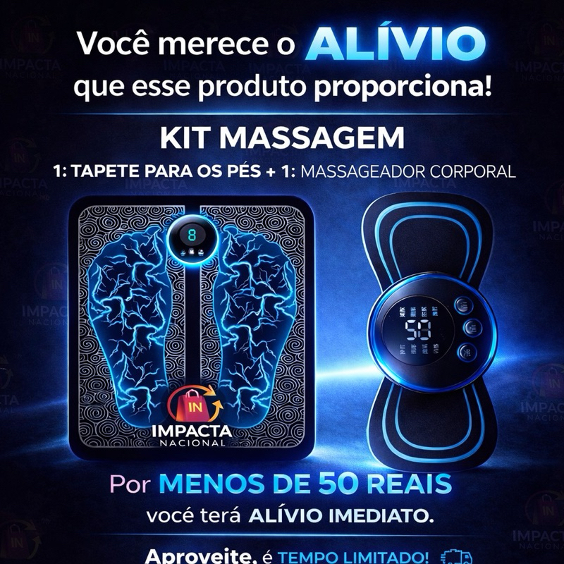 Kit Massageador Elétrico EMS para Pés e Coluna – Alívio Muscular e Relaxamento Profundo em Oferta na Shopee