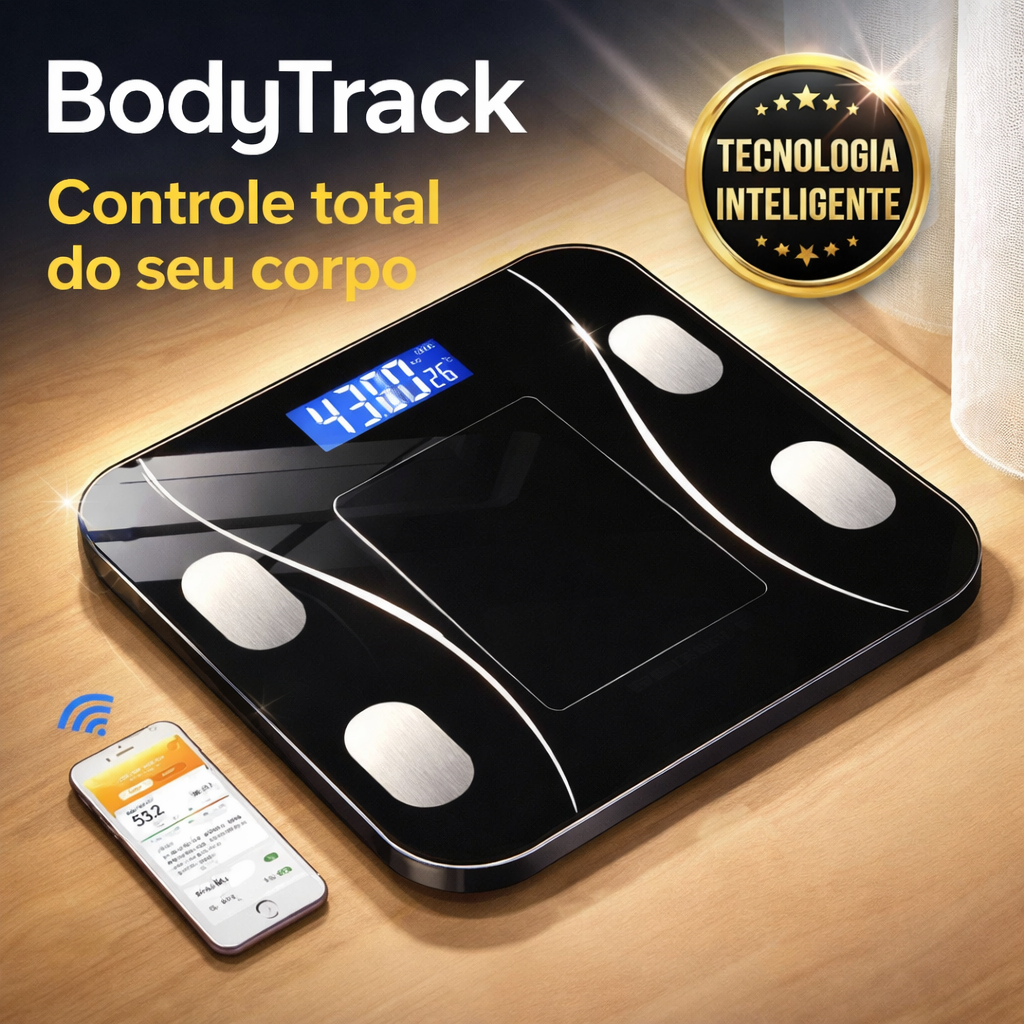 Balança Inteligente Bluetooth Mede Gordura IMC e Corpo Completo até 140kg Conecta com App Fitness