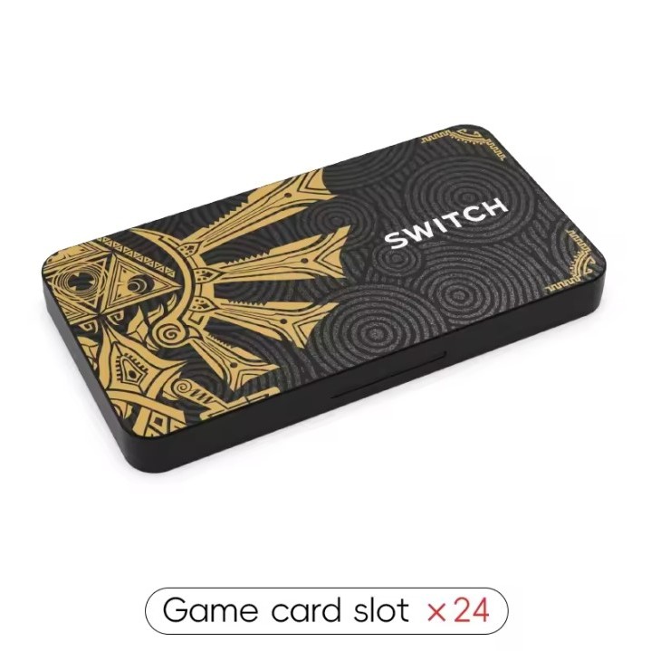 Case Porta 24 Jogos Estojo Nintendo Switch 1 e 2 & Micro SD Cards - Pokedex, Controle Famicom Zelda