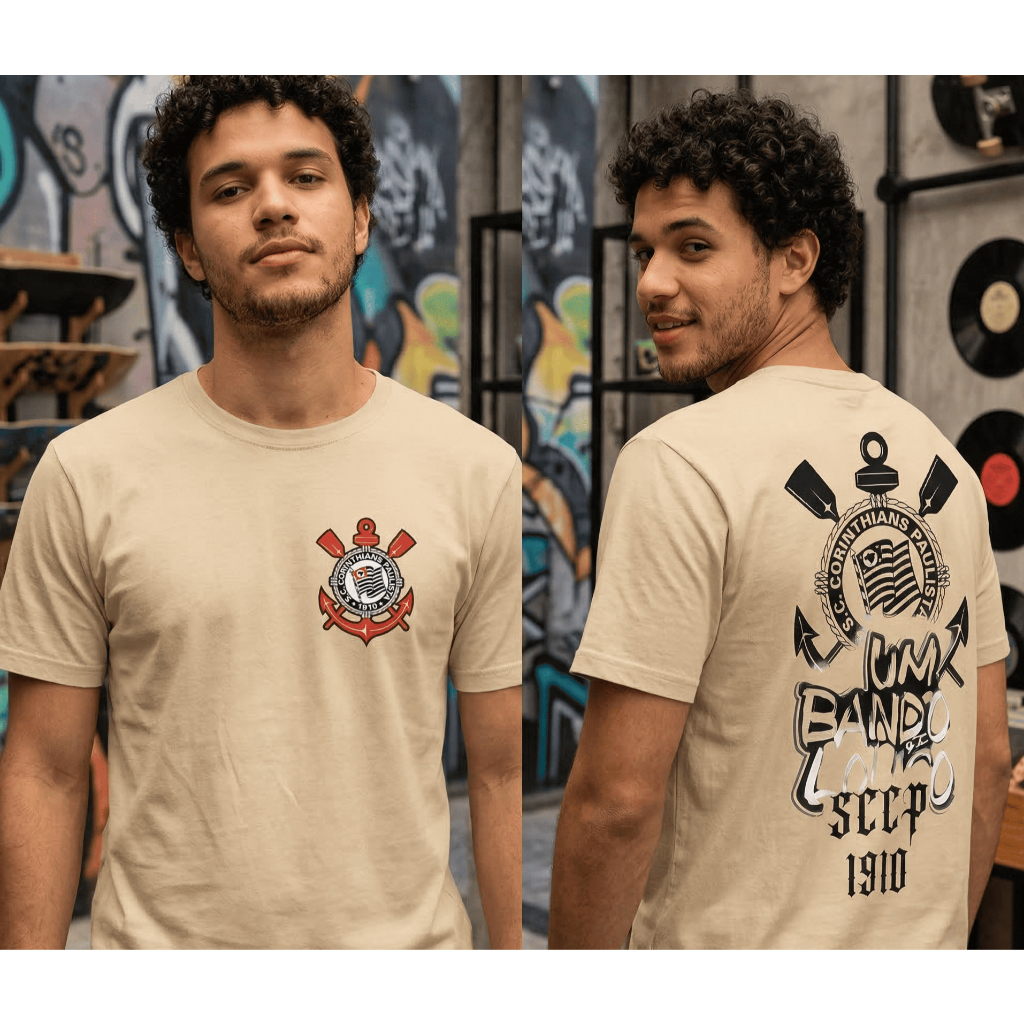 Camiseta Masculina Corinthians Um Bando de Louco
