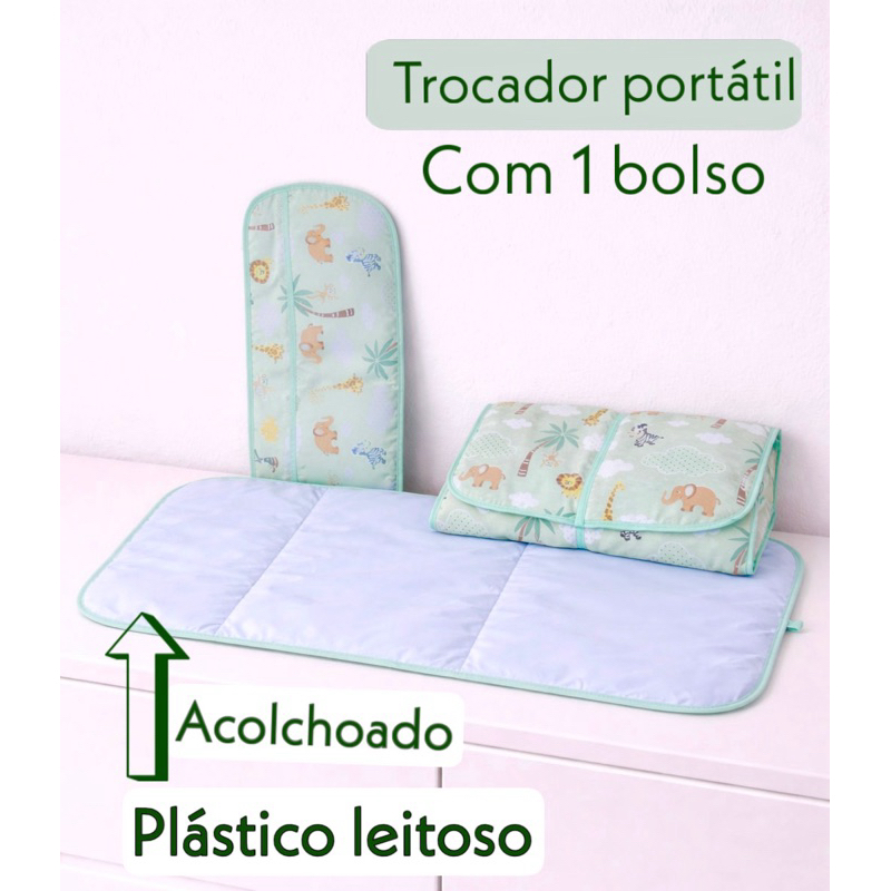 Trocador Portátil Impermeável com Bolso Interno