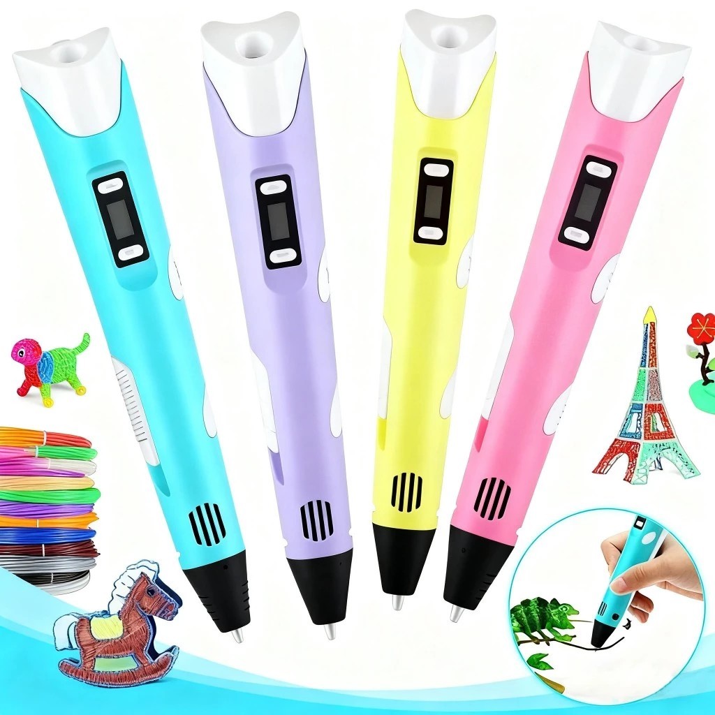 Impressora manual de caneta 3D (para crianças e adultos) Consumíveis de plástico de segurança DIY