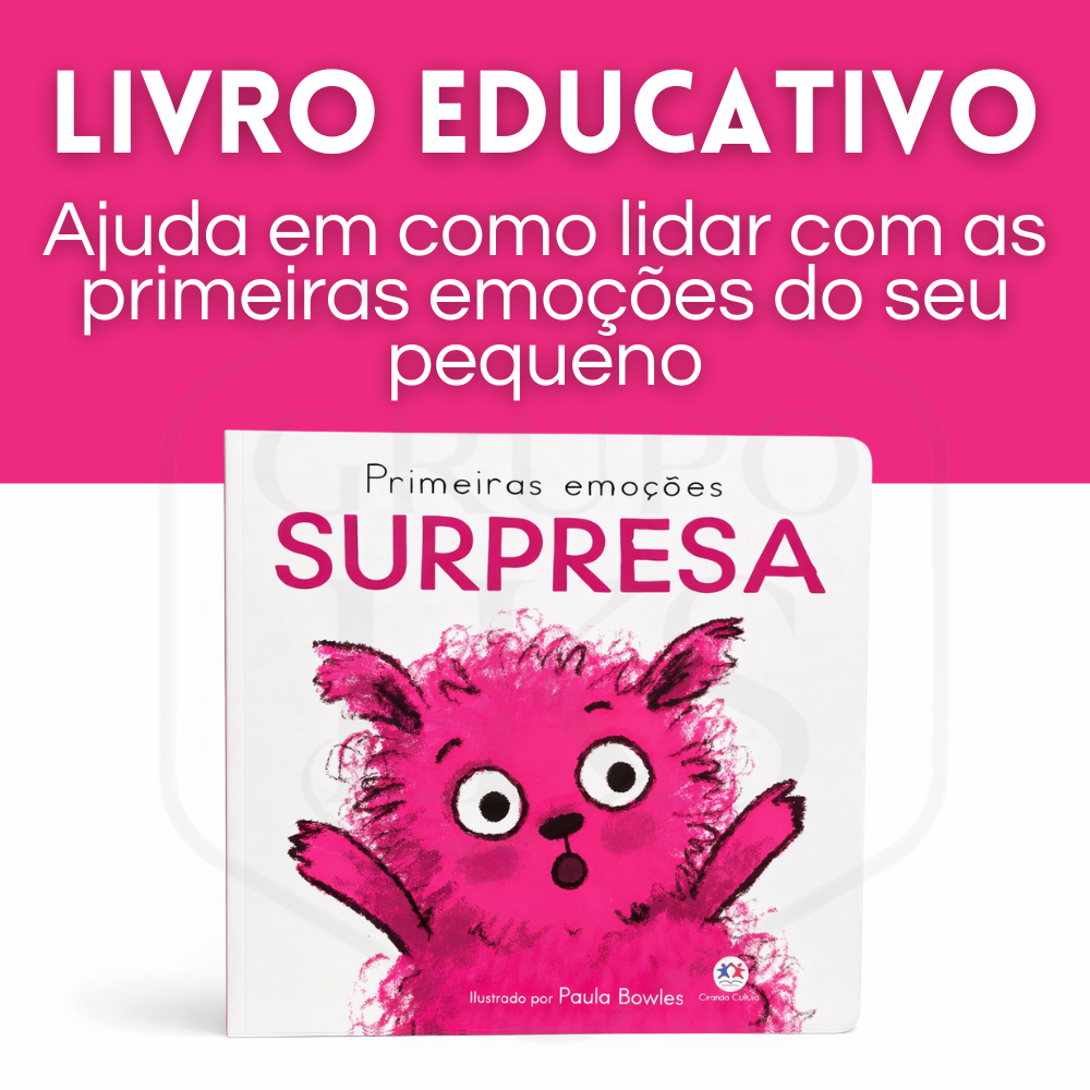 Livro Educativo Infantil Surpresa Desenvolvimento Infantil Capa Dura Coleção Emoções