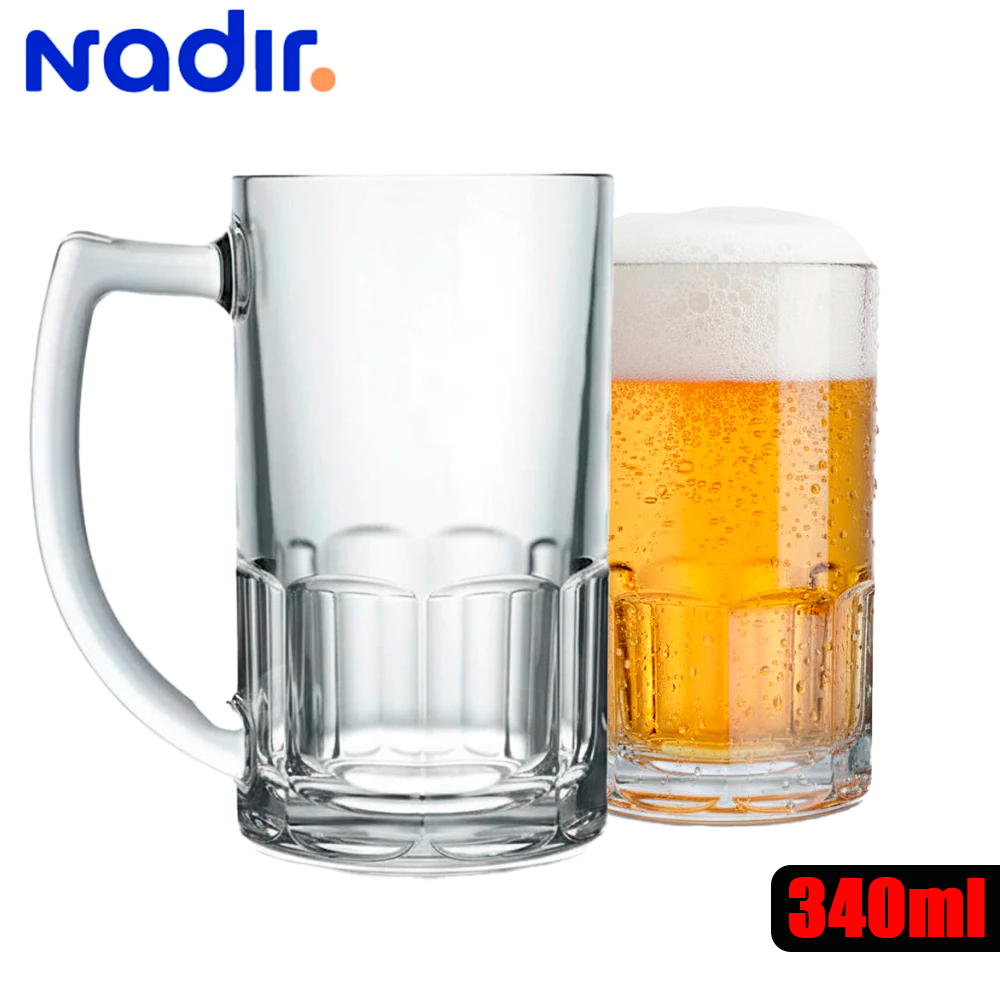 Caneca de Chopp de Vidro Bristol 340ml Cerveja Vidro Resistente  Nadir Figueiredo Buffet Bar
