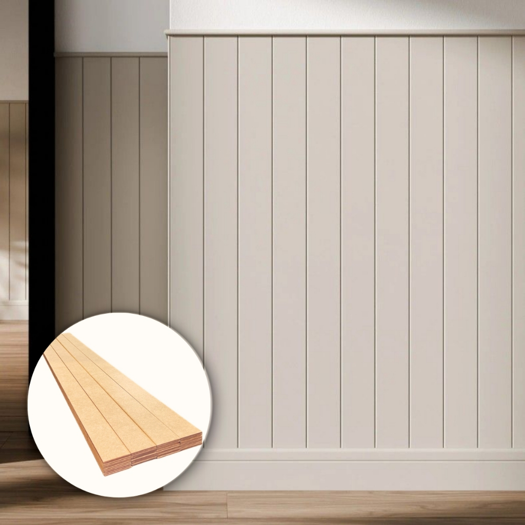 Kit Ripa Cru 40 Un Ripado Mdf Shiplap 119Cm Decorativo Retangular Painel Madeira 3Mm Quarto Bebe