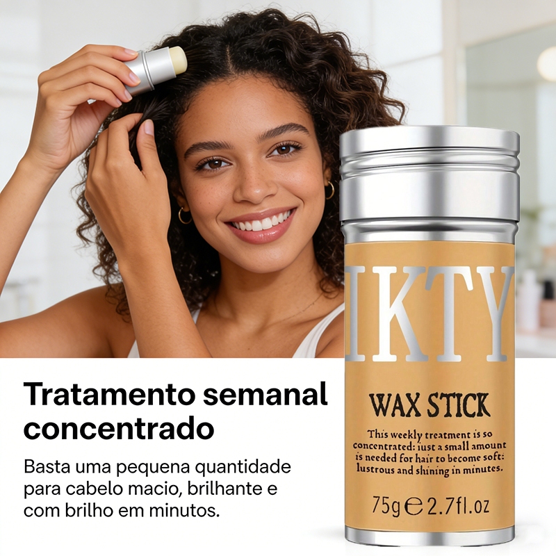 IKTY Wax Stick Pomada Cera Finalizadora Bastão Wax Stick Profissional Linha De Liso Não Frizado Controle Borda 75g em Oferta na Shopee