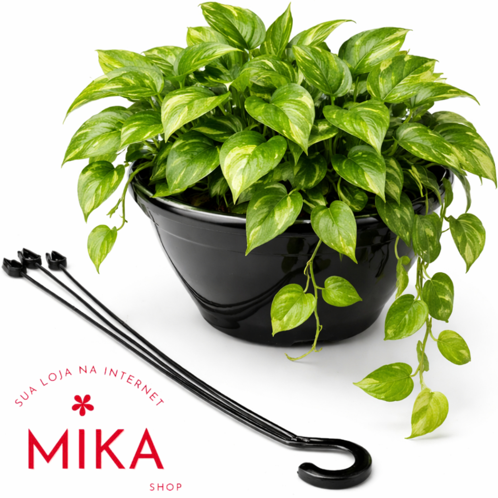 Kit 10 Vasos Cuia 21cm com Haste 43cm Resistente Ideal p/ Rosa do Deserto, Samambaia