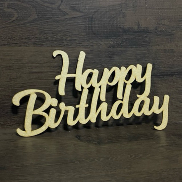 Letreiro Happy Birthday em MDF cru 3mm  - cortado a laser