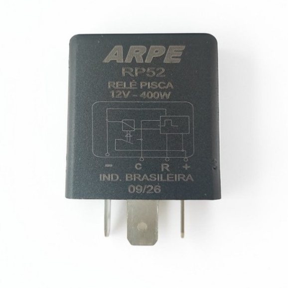 Relé De Pisca Mini 12W 400W 4 Terminais p/ Linha FIAT - ARPE RP52