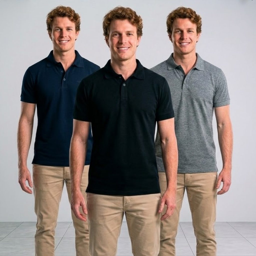 Kit Com 2 Ou 3 Camisas Polo Masculina Básica Premium Casual Leve Confortavel P ao GG Cores Sortidas