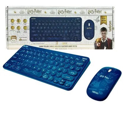 KIT TECLADO E MOUSE HARRY POTTER | WIRELESS E BLUETOOTH - LETRON