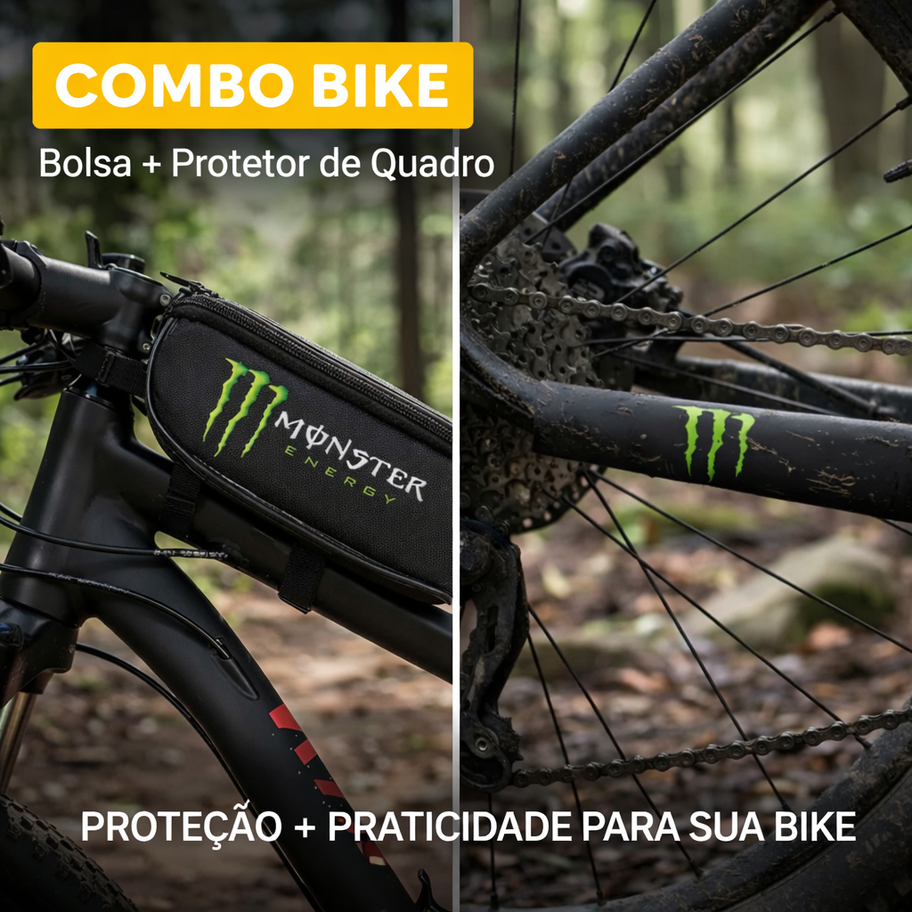 Kit Bike Bolsa de Quadro Impermeável + Protetor de Quadro Anti Risco MTB Speed