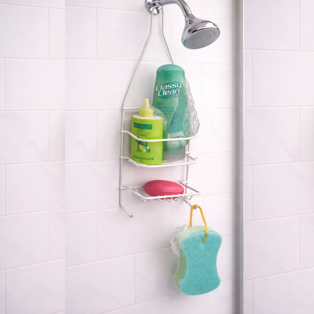 Suporte Porta Shampoo Sabonete Banheiro Box Parede Pendurar Aramado Resistente Multiuso Arthi