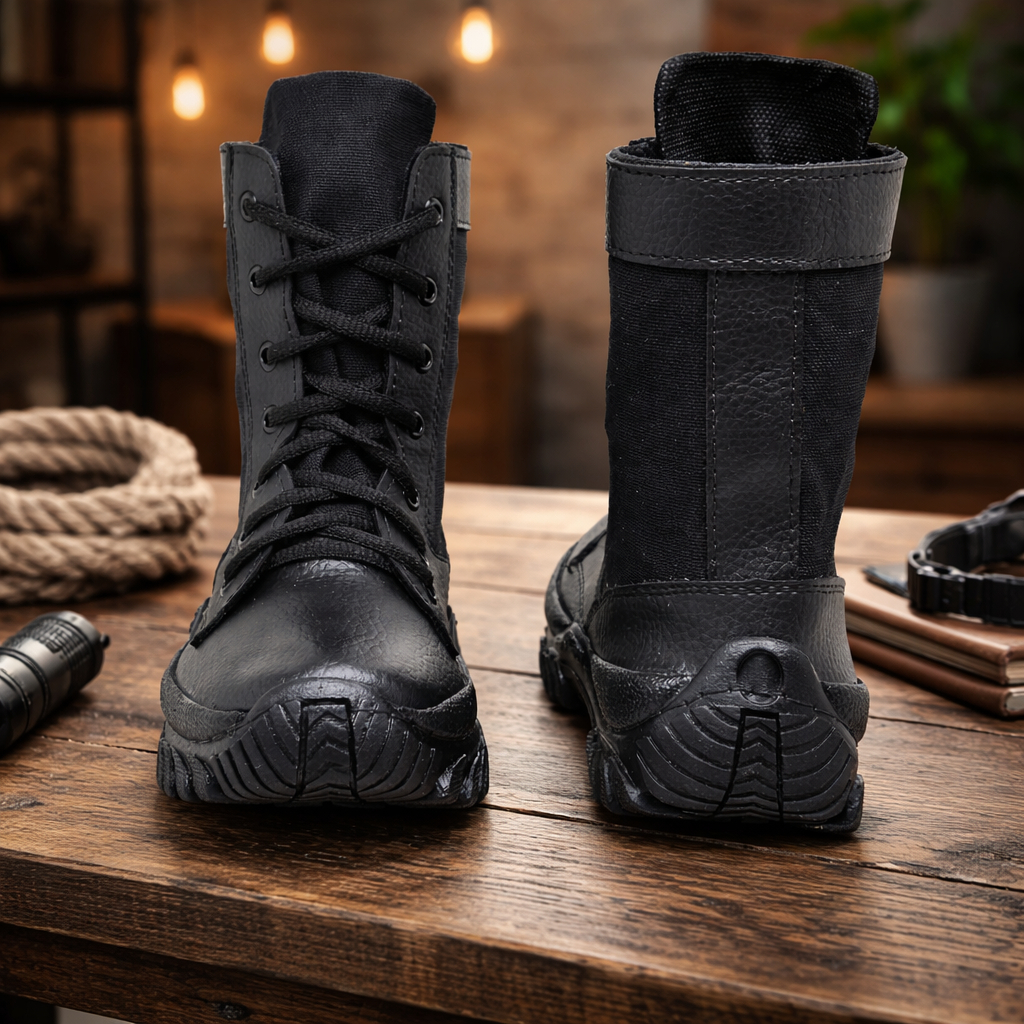 Bota Militar Preta Moda Infanto Juvenil Botinha Coturno