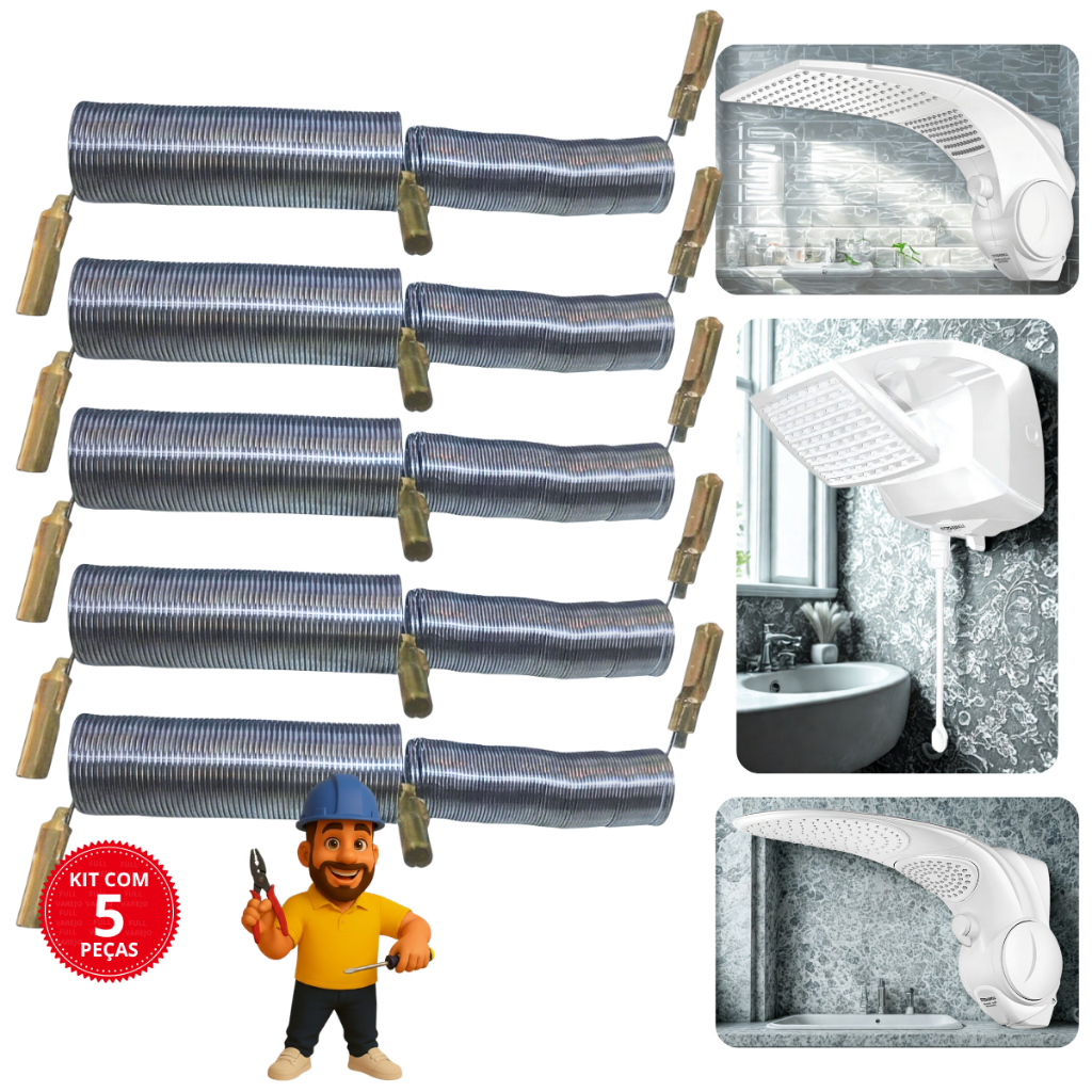 Kit 5 Resistência Chuveiro 7500w 220v Duo Shower Turbo Duo Shower Quadra Multi Eletrônico - PMR