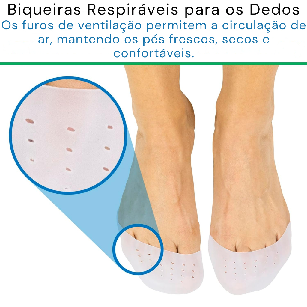 Par Protetor de Dedos Silicone Gel Biqueira Palmilha Flexível Confortável para Sapato Salto Alto — imagem 2 de 2