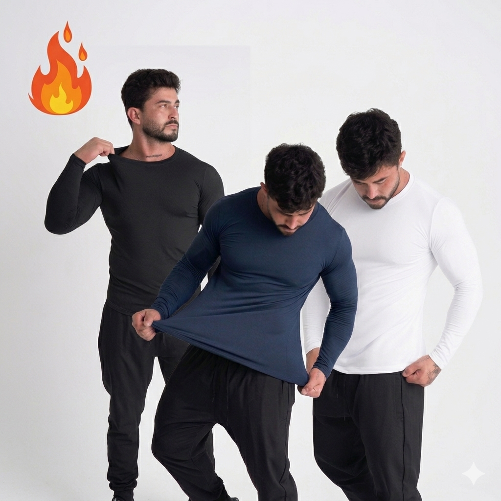 Blusa Térmica  Segunda Pele Flanelado/peluciada Frio Intenso Preto Proteção Uv+50 G1G2G3