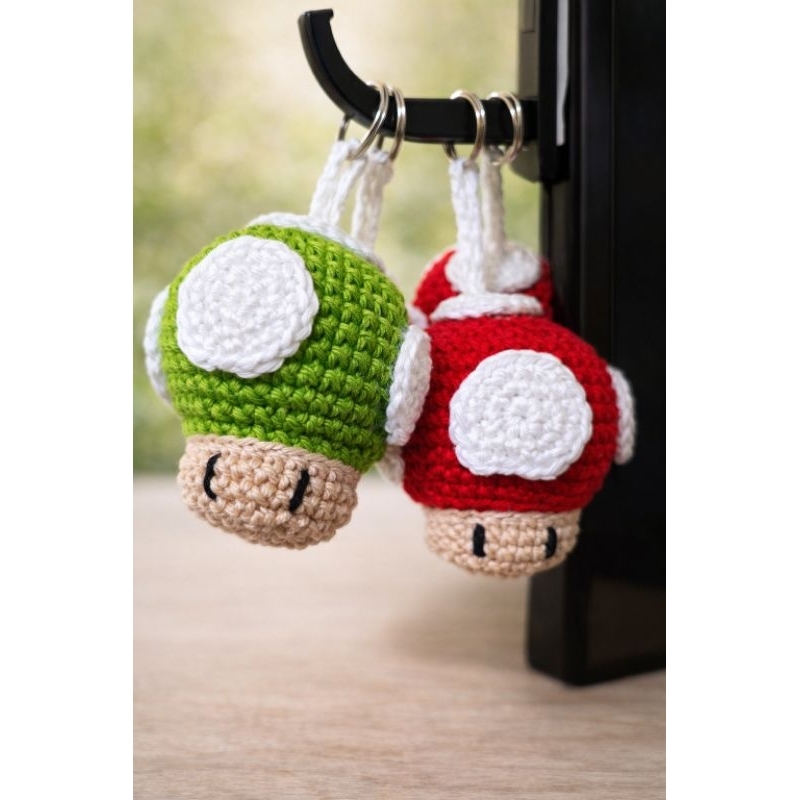 Chaveiro Cogumelo Amigurumi Super Mario