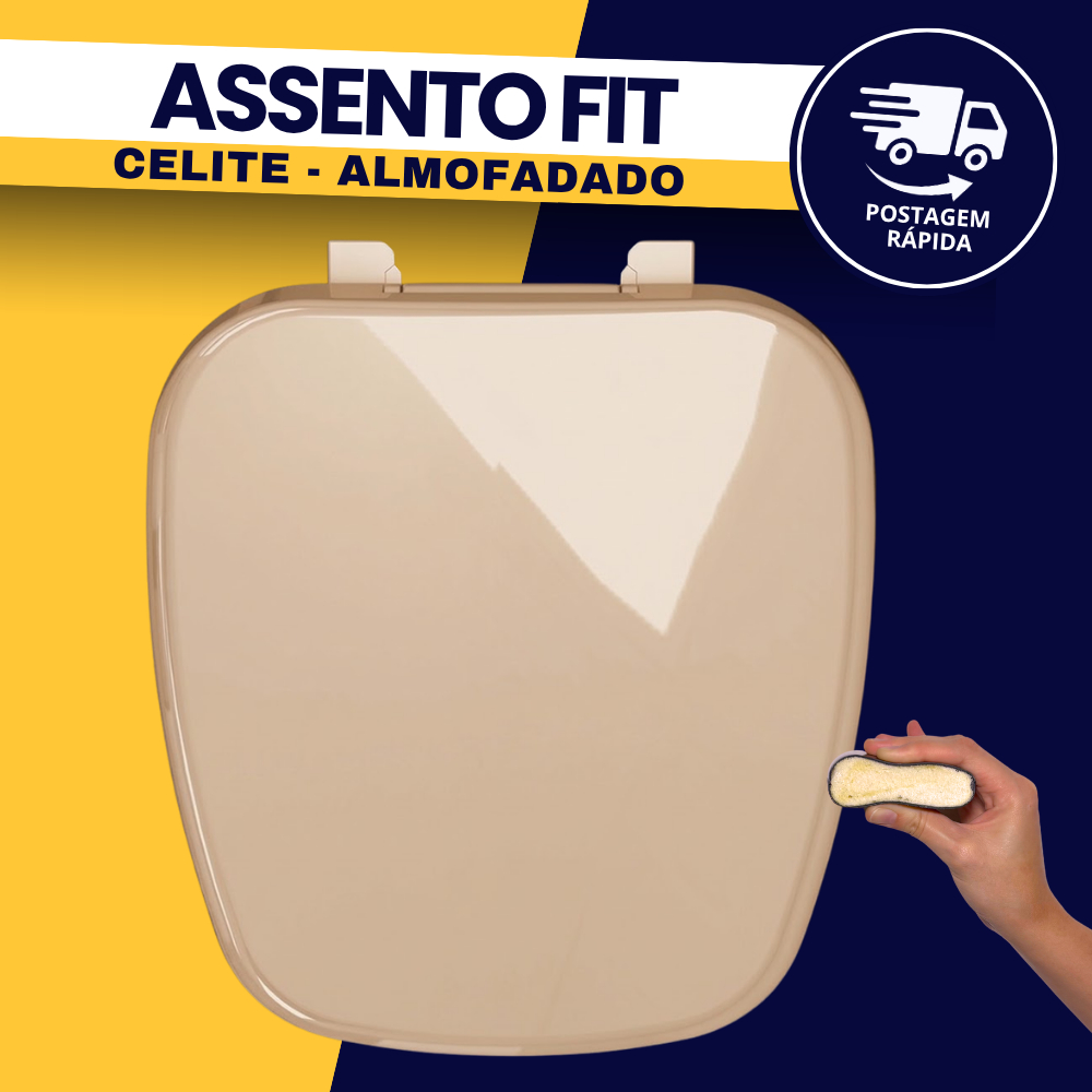 Tampa Assento Para Vaso Sanitário Almofadado Salmon Luxo Fit Celite Durín