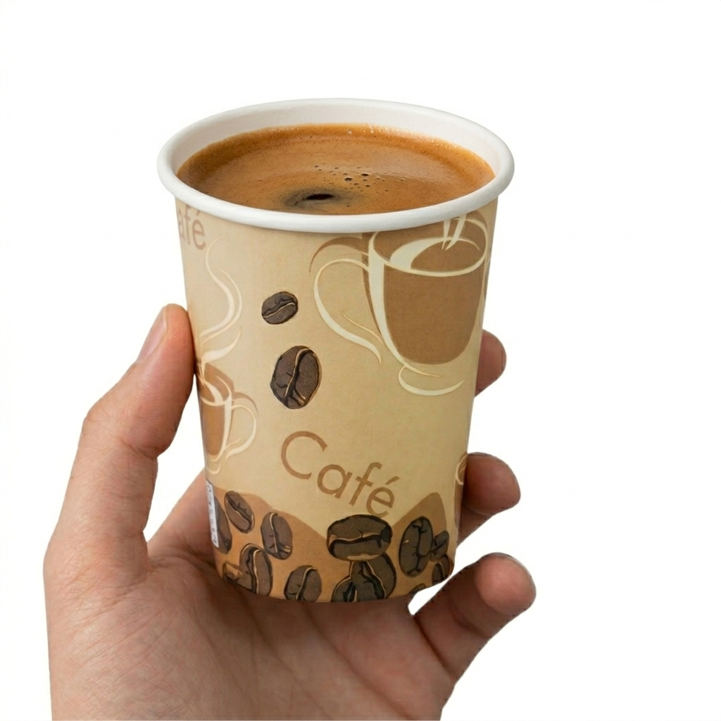 50 copo biodegradavel de papel  para café 110 ml Cafe Marrom - bebida quente ou fria