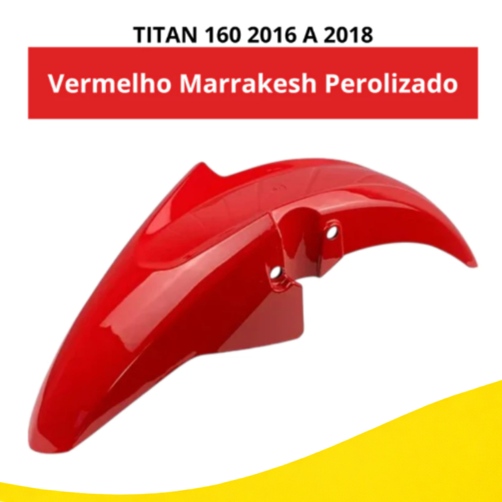 Paralama Dianteiro Titan Fan 160 2016 2017 2018 Vermelho Marrakesh em Oferta na Shopee