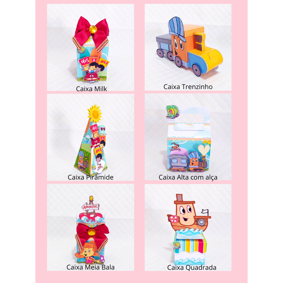 Kit personalizado 3 palavrinhas lembrancinhas caixas para festa infantil aniversário