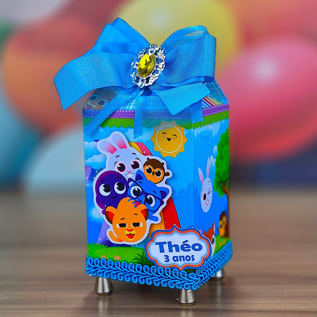Lembrancinha Bolofofos Menino Personalizados Aniversário Decoração Caixinhas Mesversário 1 Ano Kit — imagem 2 de 2