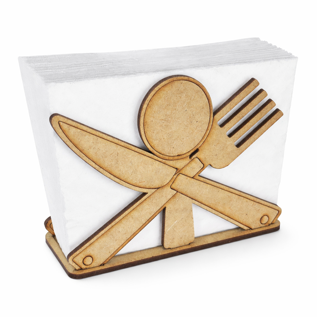 Kit Porta Guardanapos MDF Talheres Decorativo Mesa Posta Restaurante Cha De Cozinha Eventos Lembrancinha Rustico