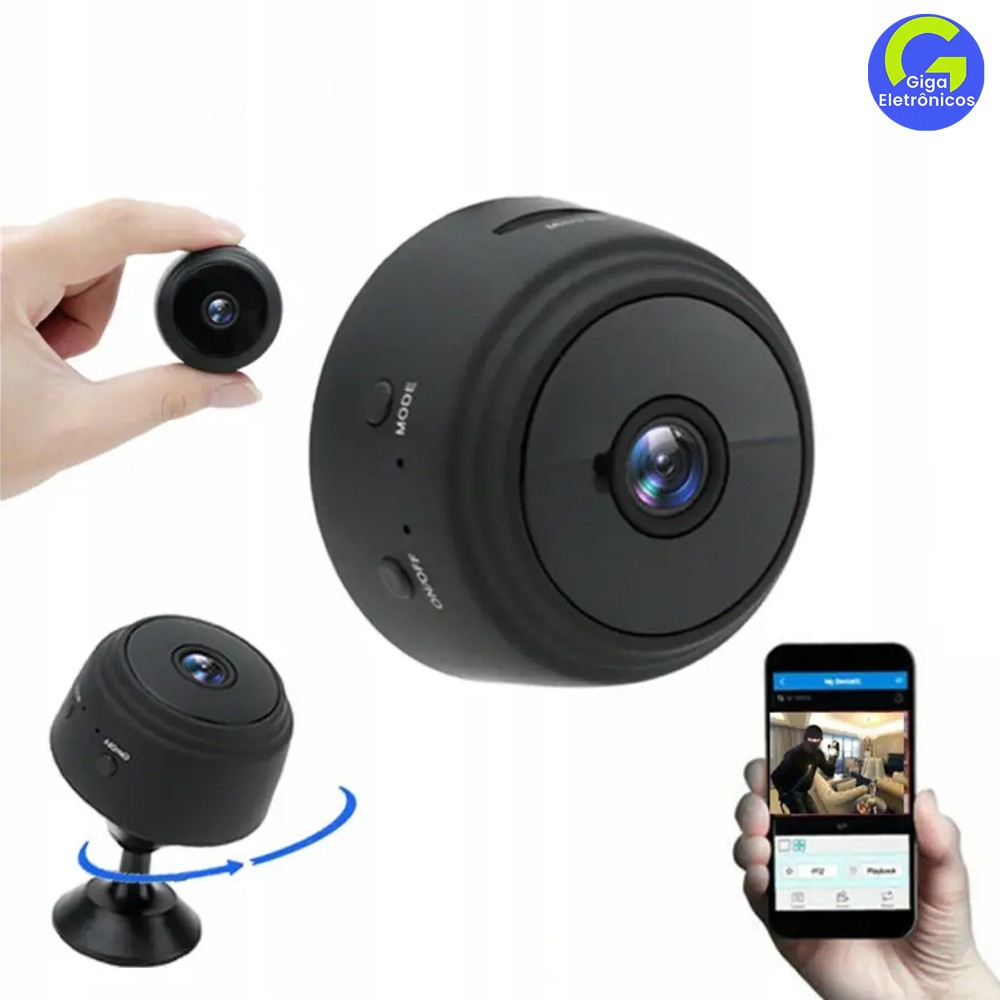 Mini Câmera de Segurança WiFi 1080P HD Visão Noturna Magnética Monitoramento Remoto Bebê Pet Casa