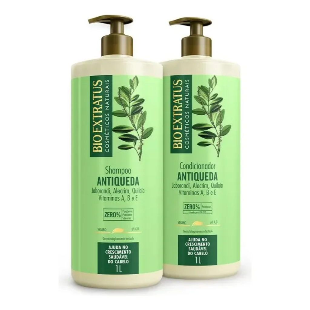 Kit Shampoo E Condicionador Bio Extratus Antiqueda Jaborandi Cabelo com queda e pouco crescimento.