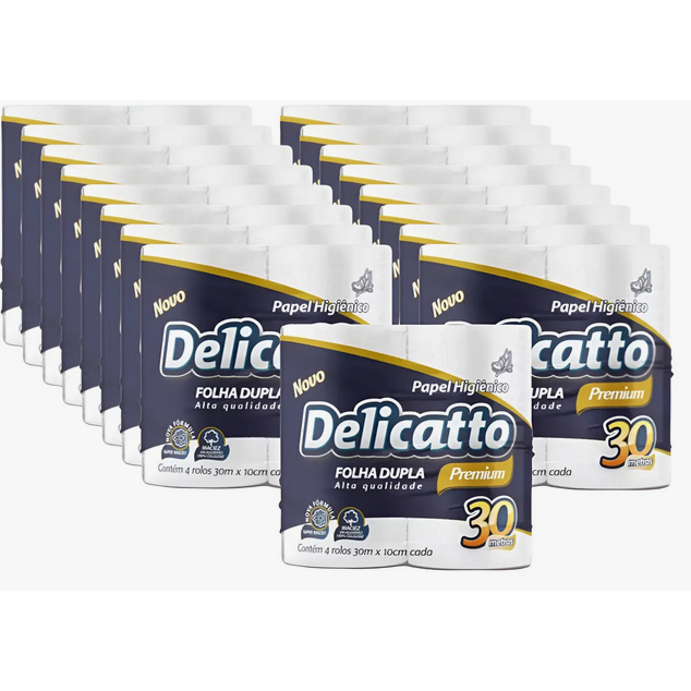 Papel Higienico Delicatto Folha dupla c/64 rolos Fardo