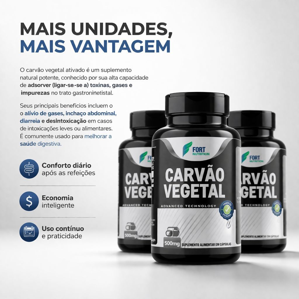 Carvão Vegetal Ativado Puro 120 Cápsulas Alto Teor de Pureza. Envio Imediato em Oferta na Shopee