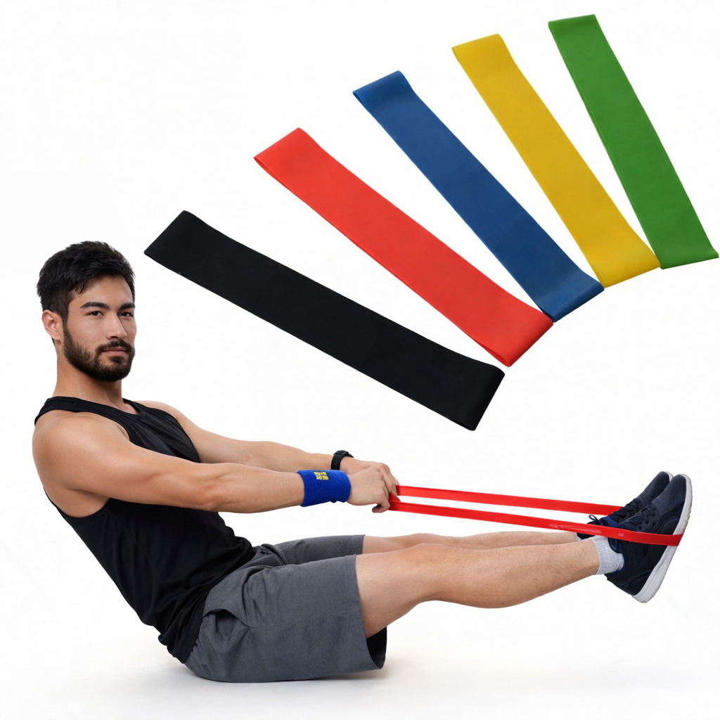 Faixas Elásticas - Treino Em Casa Funcional e Fisioterapia - Conjunto Com 5 Mini Band