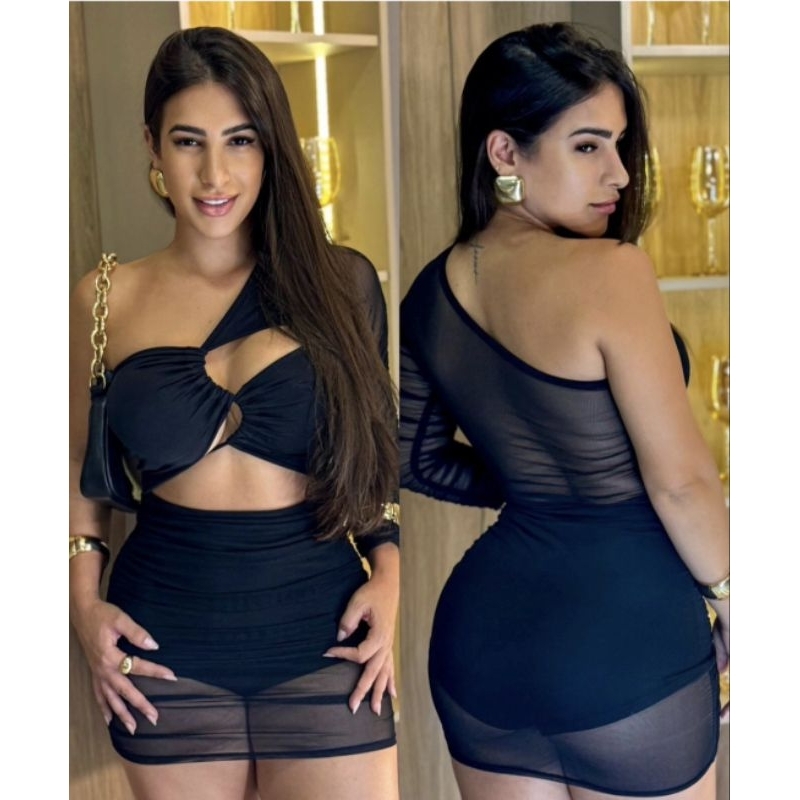 Vestido de tule 1 ombro