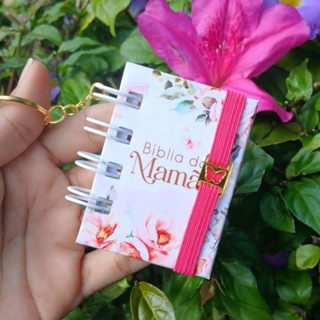 Kit 5 Chaveiros Mini Bíblia da Mamãe com 20 Versículos - Lembrancinha dia Das mães em Oferta na Shopee