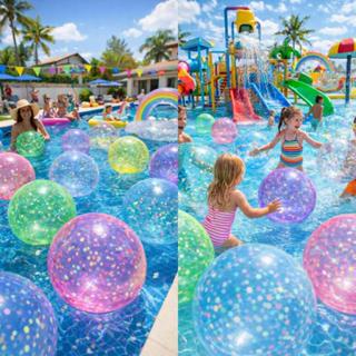 kit 10 Bolas de vinil confete 40cm para decoração de piscina festa e lembrancinhas - Varias cores em Oferta na Shopee