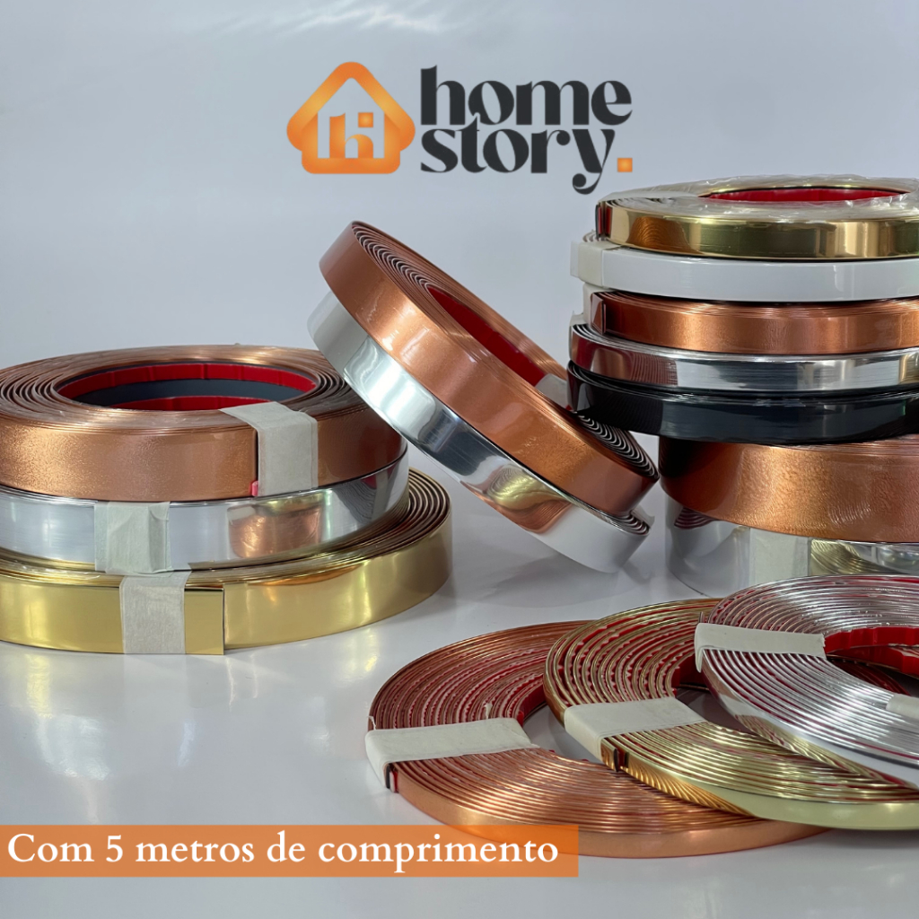 Fita metalizada para decoracao de Pvc 6mm/11mm/15mm/20mm/27mm Com Dupla face com 5 Metros em Oferta na Shopee