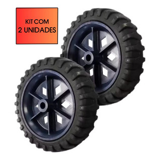 Par Roda 6 Polegada P/ 80 Kg Carrinho Feira Mercado Maleiro Bolsa Reforçado 15cm Cortador Grama