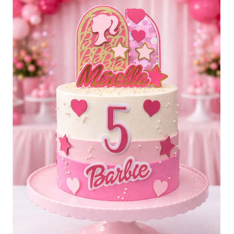 Topo de Bolo Personalizado Barbie/Topper  Barbie/topo  Barbie/ Festa Barbie/ Barbie