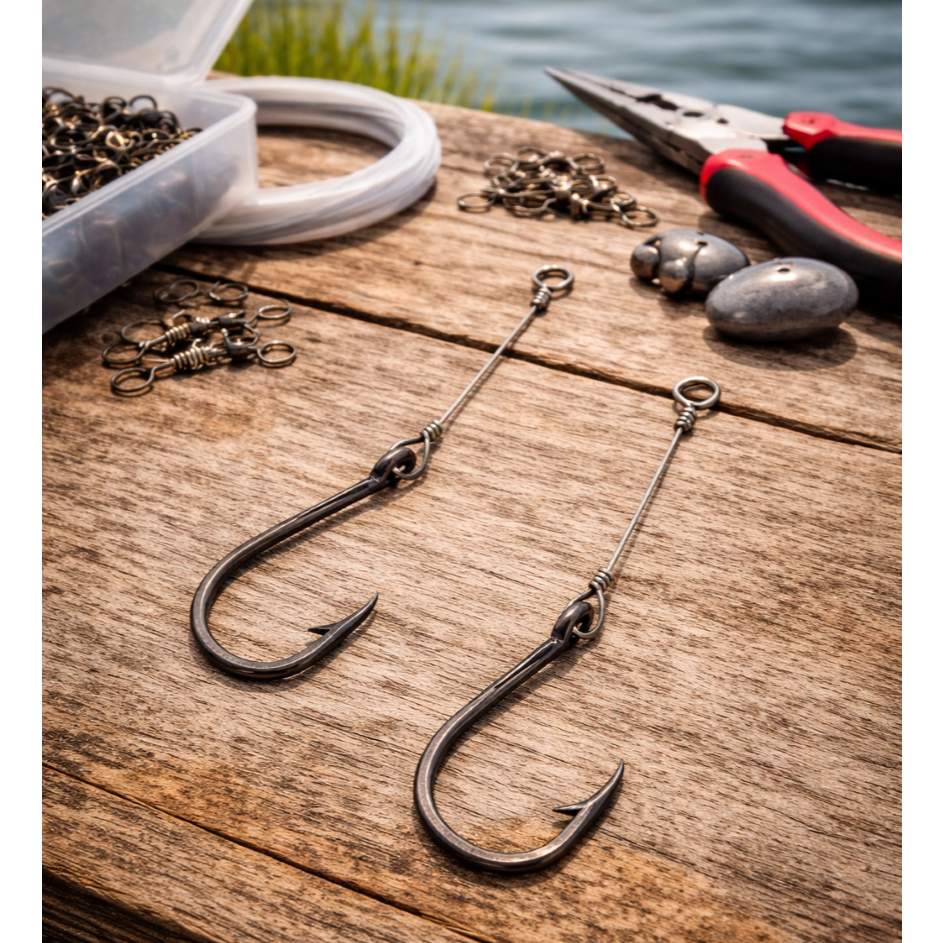 Kit Anzol de Pesca Chinu 50 pcs Encastoado 2 cm Haste Curta Castor Pesqueiro Pacu Tamba Chicote Piau