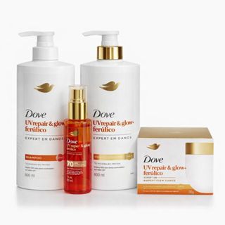 Kit Dove UV Repair & Glow + Ferúlico – Tratamento Completo Contra Danos UV 600ml em Oferta na Shopee