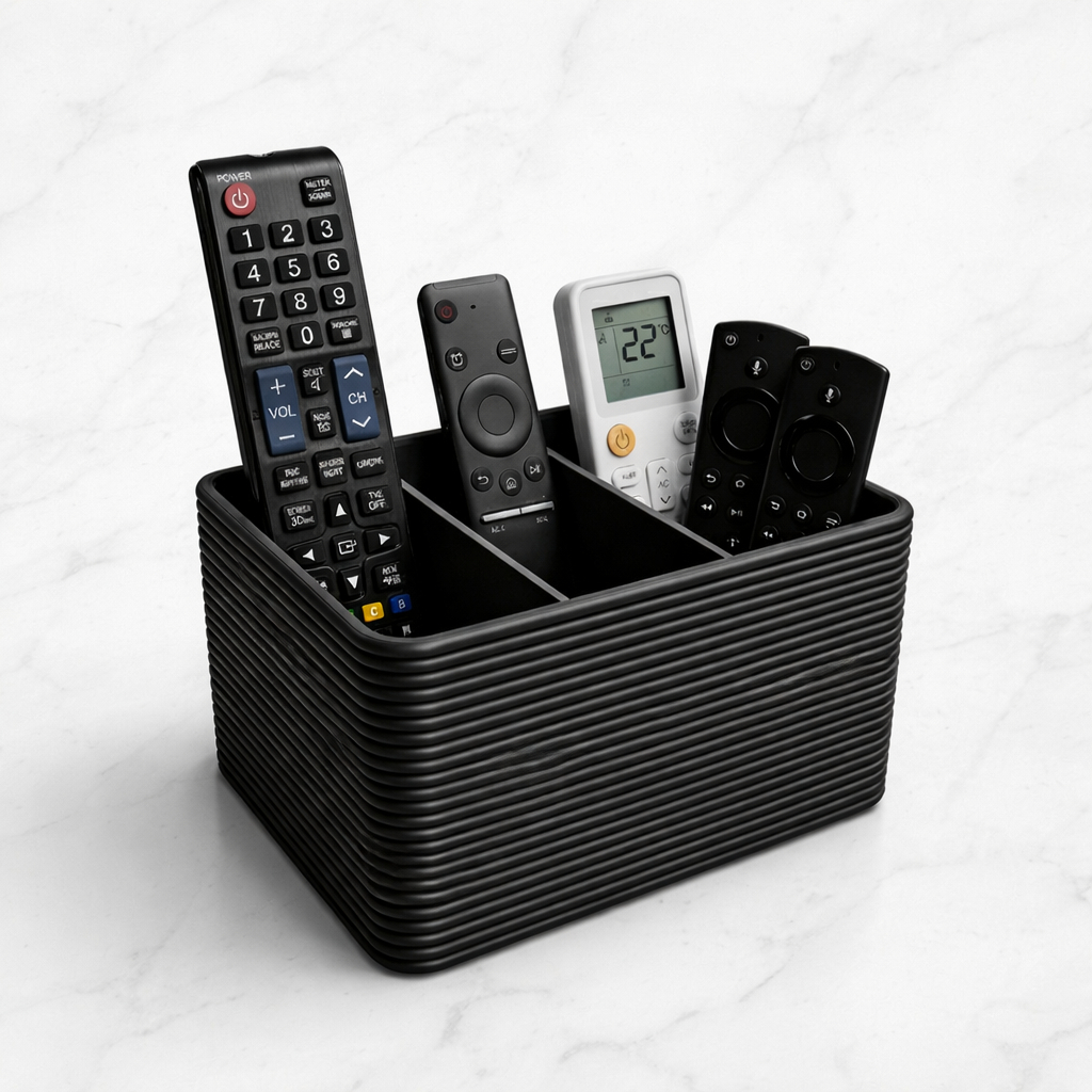 Organizador Controle Remoto Multifuncional Mesa 3 Divisorias Tv Ar Condicionado, minimalista