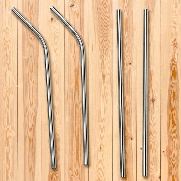Kit 4 canudos de aço inox para bebidas e drinks - Reutilizável e Ecológico
