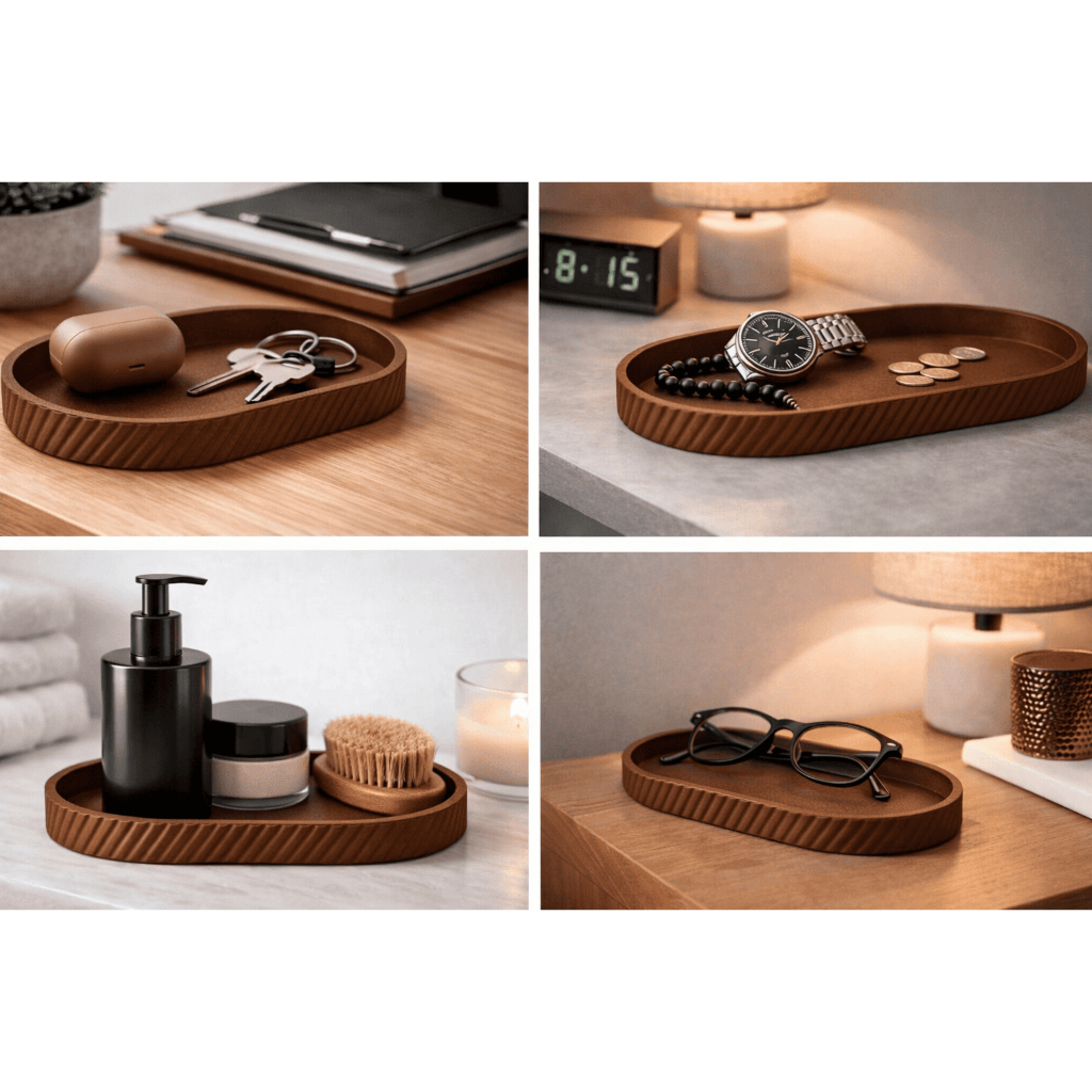 Bandeja Decorativa Minimalista Organizador de Mesa Porta Joias Porta Chave Joias